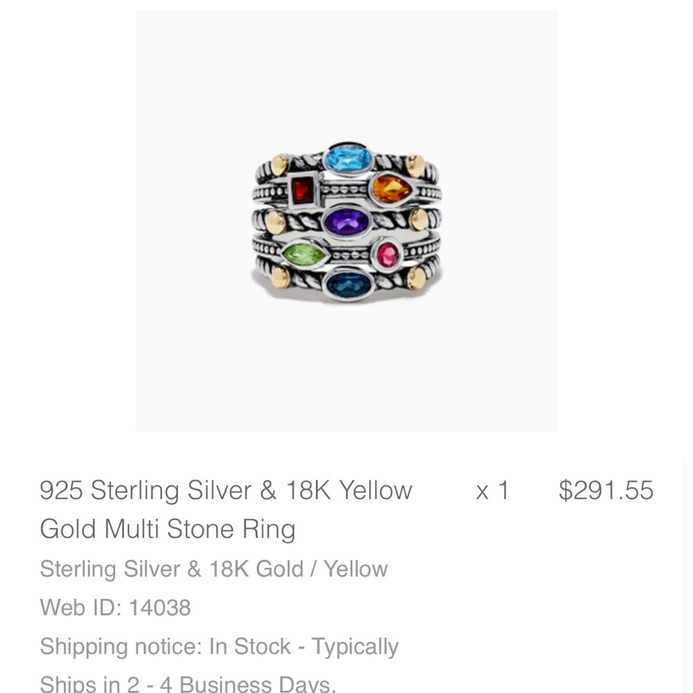 Effy Multi-Stone Silver Ring - image 3